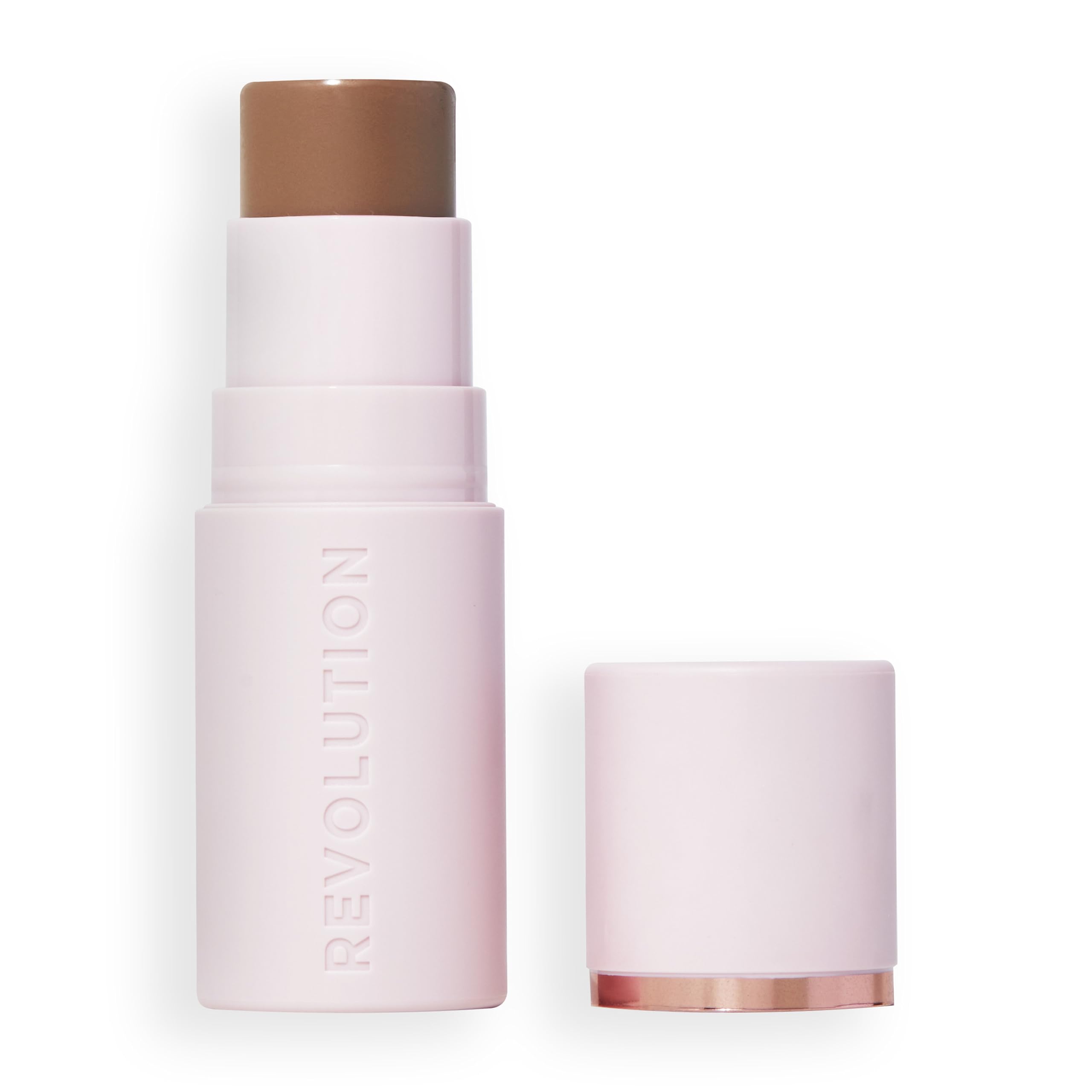 Revolution, Skin Silk Bronzer Stick, Buildable Sand Colour for Cheek, Eye, & Lip, Cream-to-Powder Formula, Vegan & Cruelty-Free, Fair Sand, 4.5g - Damaged Box