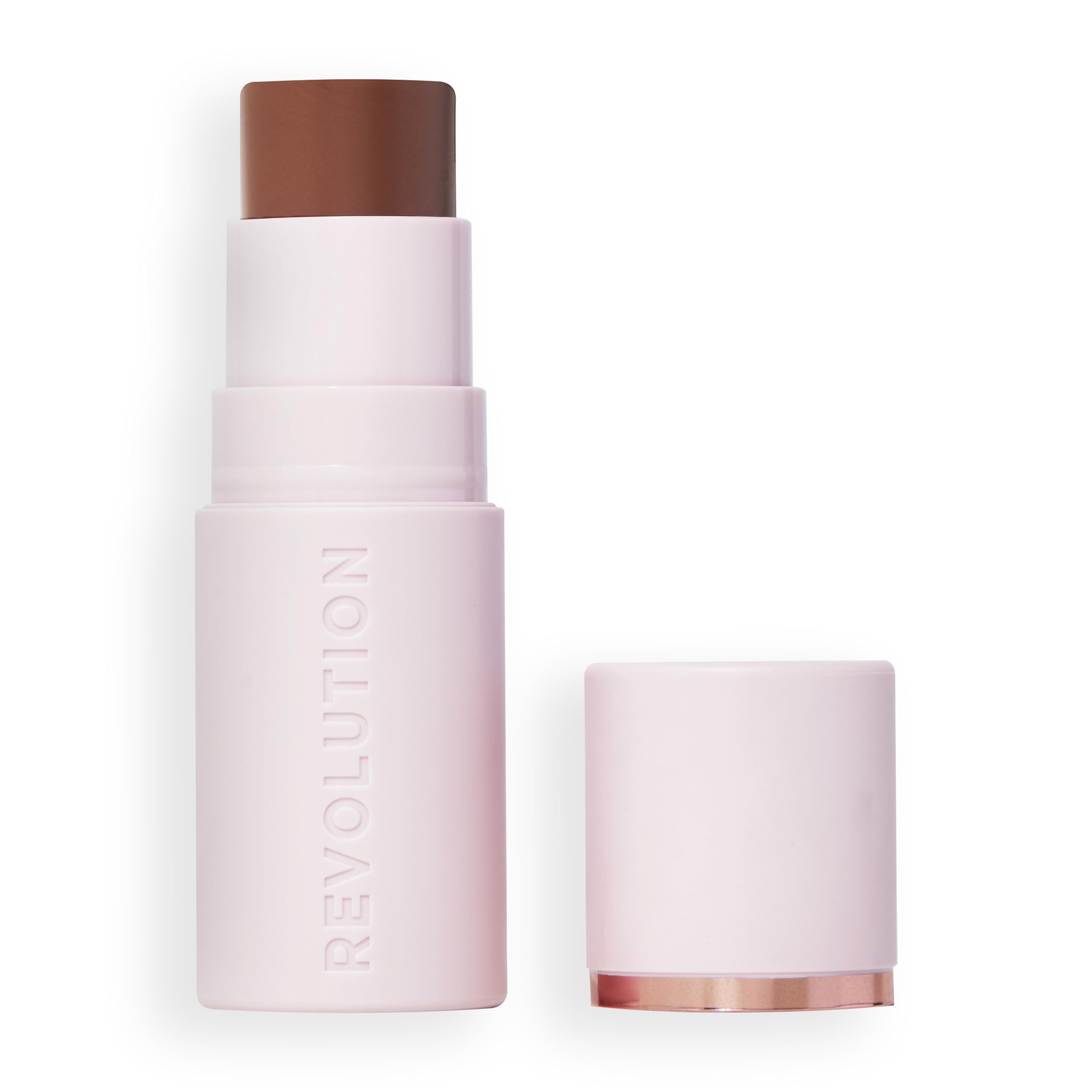 Revolution, Skin Silk Bronzer Stick, Buildable Sand Colour for Cheek, Eye, & Lip, Cream-to-Powder Formula, Vegan & Cruelty-Free, Fair Sand, 4.5g - Damaged Box