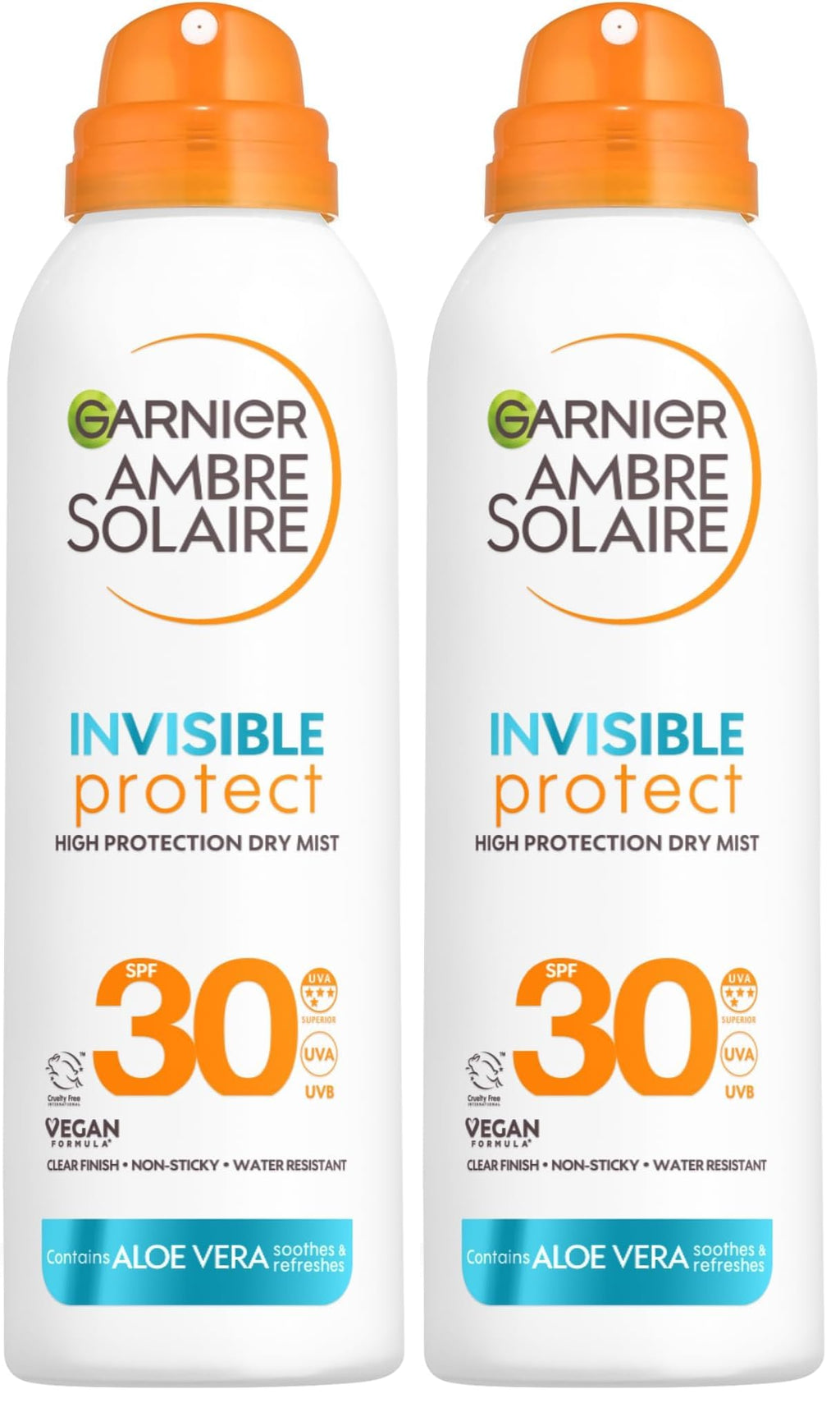 Garnier Ambre Solaire Face SPF Invisible Protect Dry Mist SPF 30, Fast Absorbing, High UVA & UVB Protection, Water Resistant, Invisible Finish, Non-Sticky 150ml