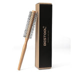 BESTOOL Small Round Brush for Short Hair, Round Hair Brushes for Blow Drying, Men Beard Brush, Professional Styling Brush for Smoothing, Curls, Bangs (Natural) - Damaged Box
