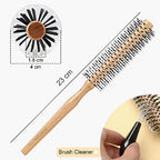 BESTOOL Small Round Brush for Short Hair, Round Hair Brushes for Blow Drying, Men Beard Brush, Professional Styling Brush for Smoothing, Curls, Bangs (Natural) - Damaged Box
