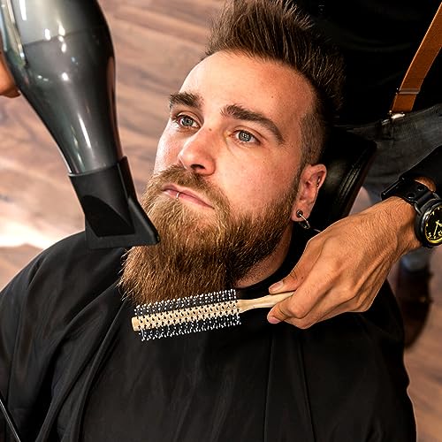 BESTOOL Small Round Brush for Short Hair, Round Hair Brushes for Blow Drying, Men Beard Brush, Professional Styling Brush for Smoothing, Curls, Bangs (Natural) - Damaged Box