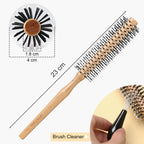 BESTOOL Small Round Brush for Short Hair, Round Hair Brushes for Blow Drying, Men Beard Brush, Professional Styling Brush for Smoothing, Curls, Bangs (Natural) - Damaged Box
