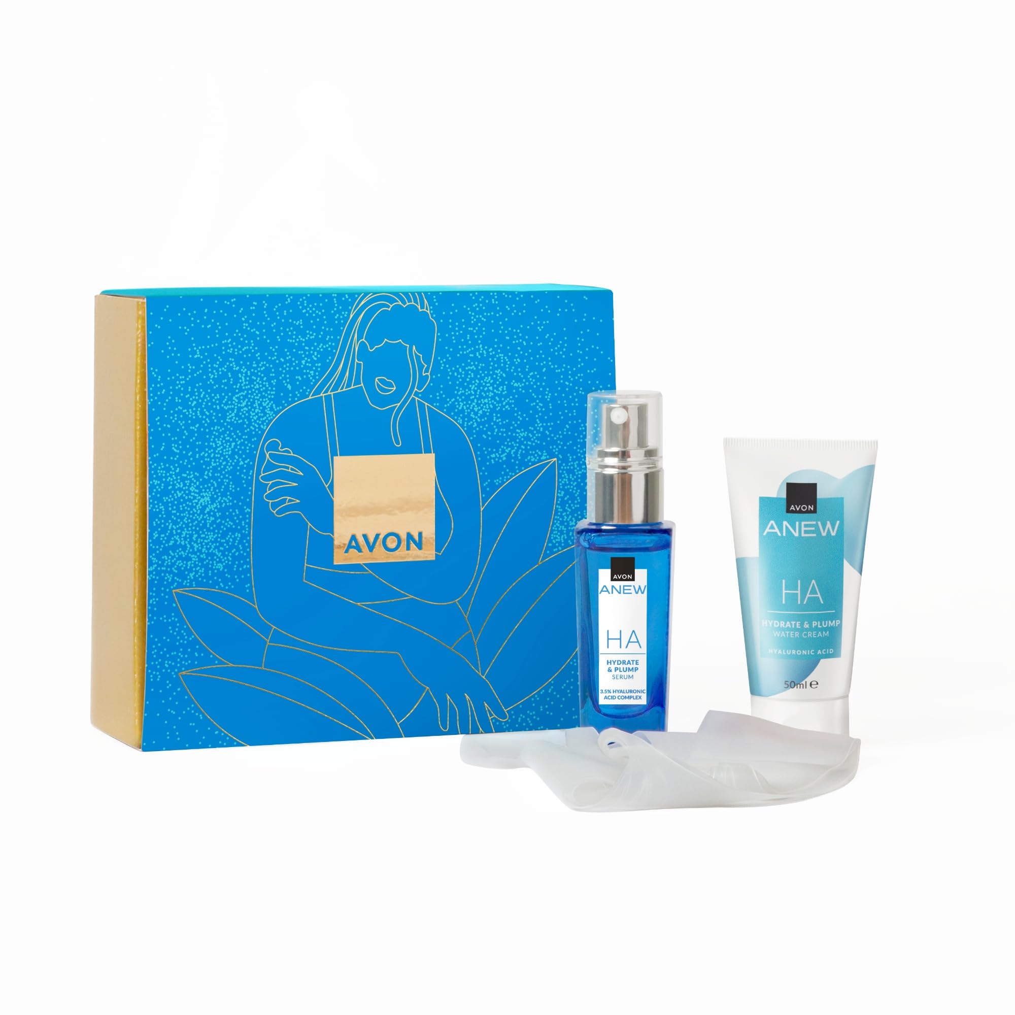 Avon Anew Spa at Home Hydrating Hyaluronic Gift Set - Serum 30ml & Water Cream 50ml - Cruelty Free Skincare