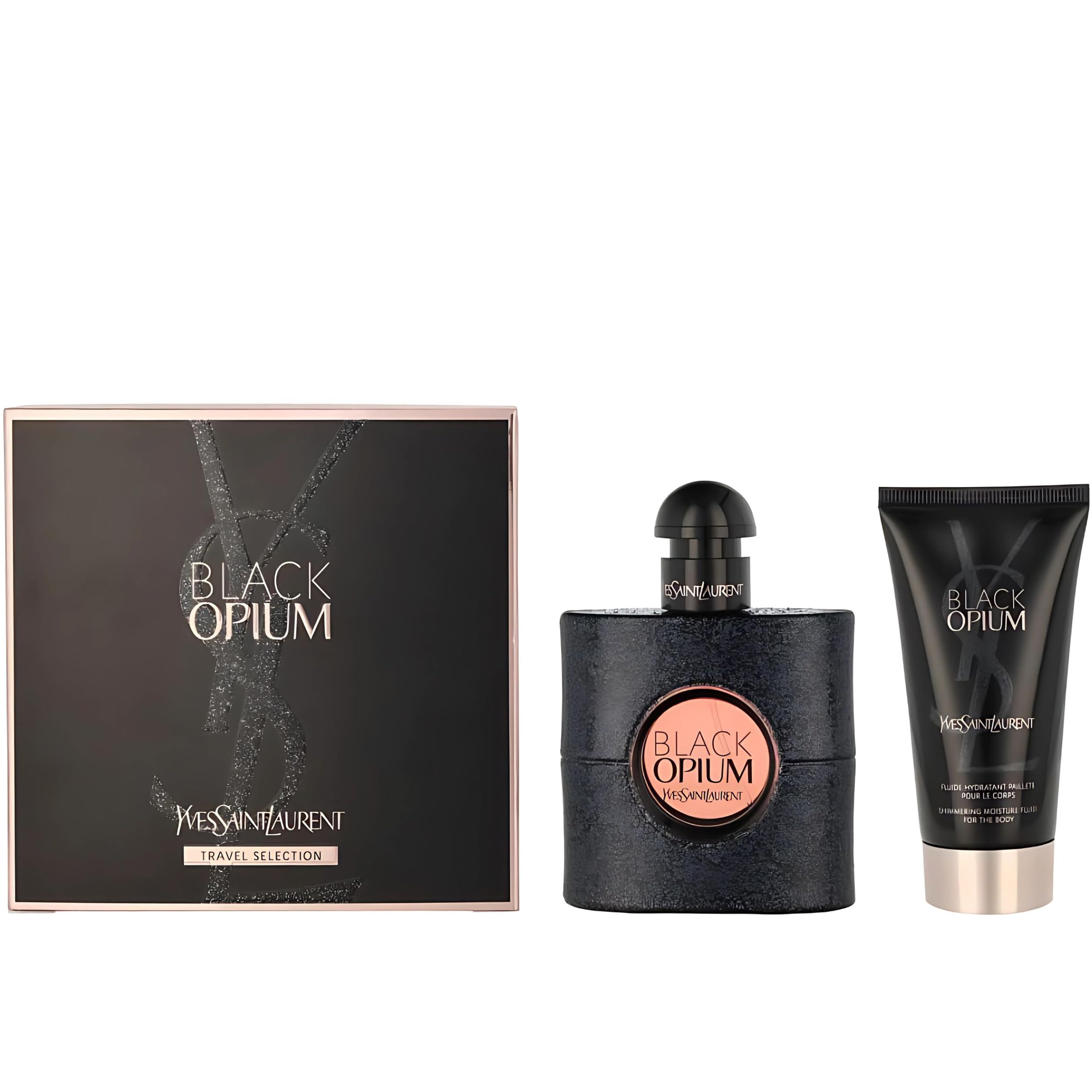 Yves Saint Laurent Black Opium EDP 50ml & Shimmering Moisturising Fluid 50ml Gift Set - Damaged Box