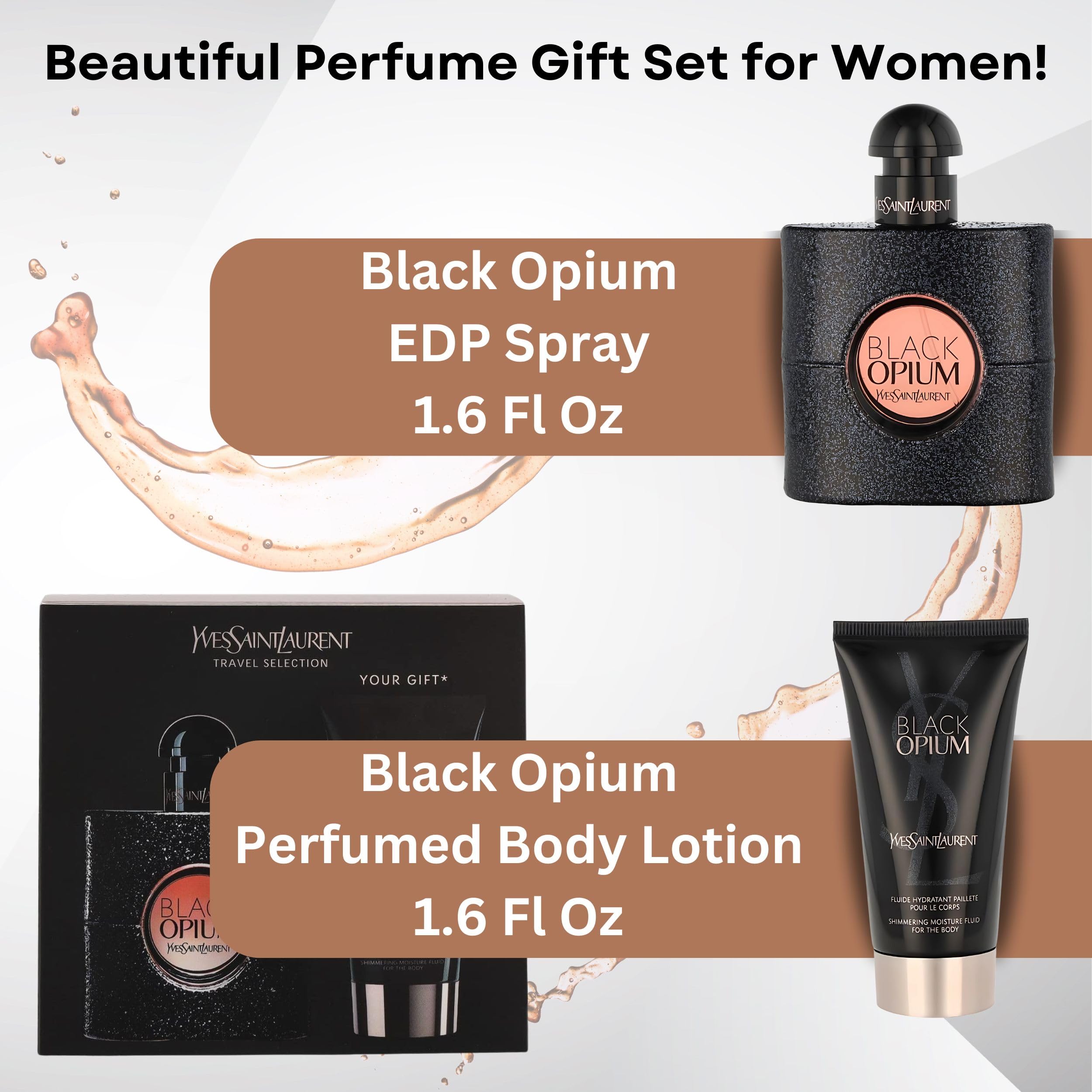 Yves Saint Laurent Black Opium EDP 50ml & Shimmering Moisturising Fluid 50ml Gift Set - Damaged Box