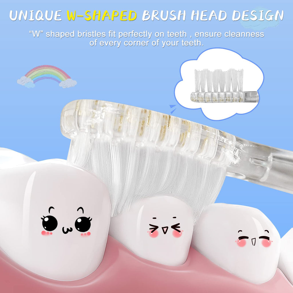 5Pcs Children's Replacement Toothbrush Heads Compatible with SEAGO SG-513/SG-977/SG-2139/SG-EK6, Teeteck Kids Electric Toothbrushes(3 Years+)
