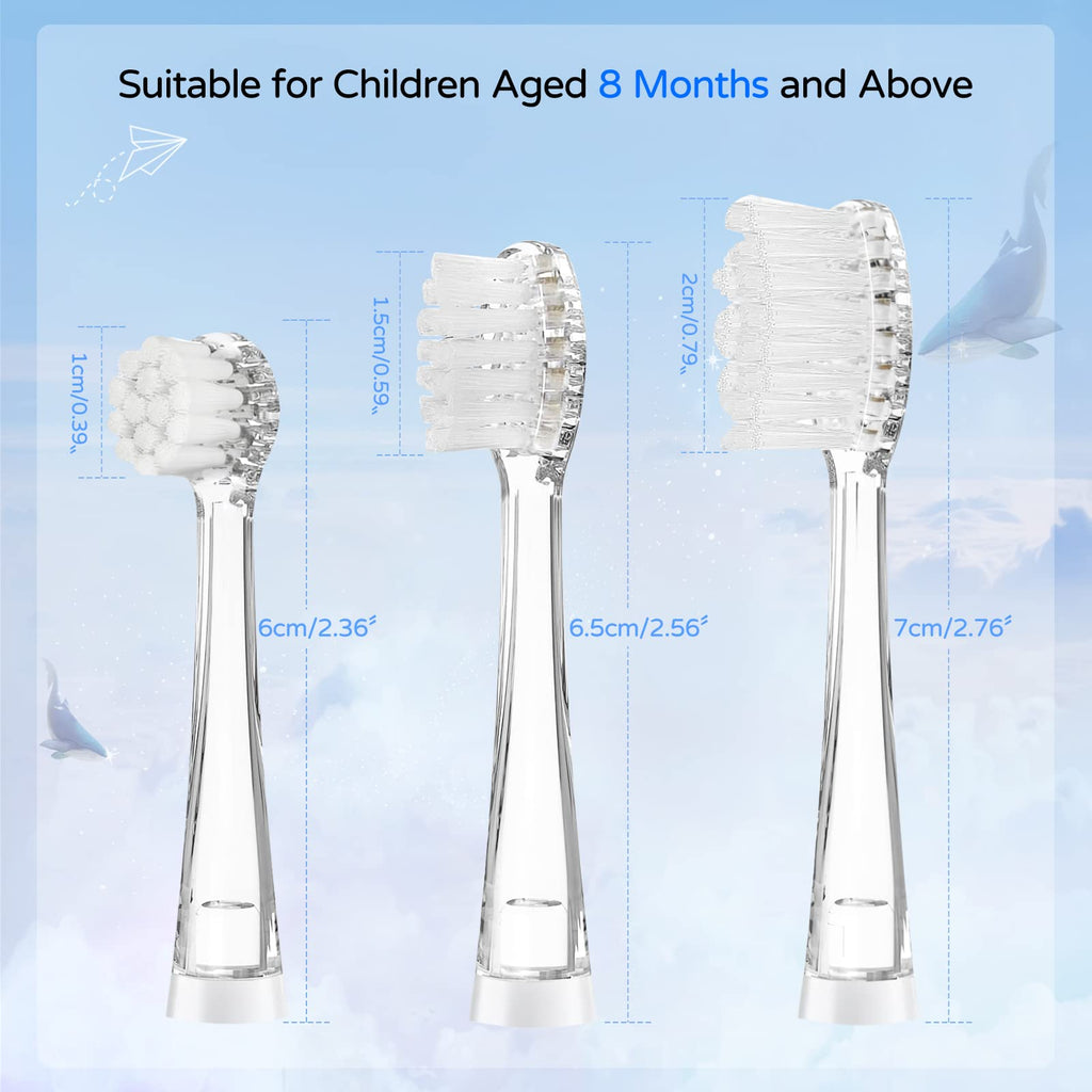 5Pcs Children's Replacement Toothbrush Heads Compatible with SEAGO SG-513/SG-977/SG-2139/SG-EK6, Teeteck Kids Electric Toothbrushes(3 Years+)