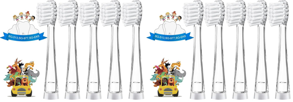 5Pcs Children's Replacement Toothbrush Heads Compatible with SEAGO SG-513/SG-977/SG-2139/SG-EK6, Teeteck Kids Electric Toothbrushes(3 Years+)