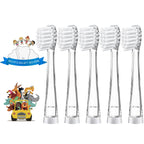 5Pcs Children's Replacement Toothbrush Heads Compatible with SEAGO SG-513/SG-977/SG-2139/SG-EK6, Teeteck Kids Electric Toothbrushes(3 Years+)