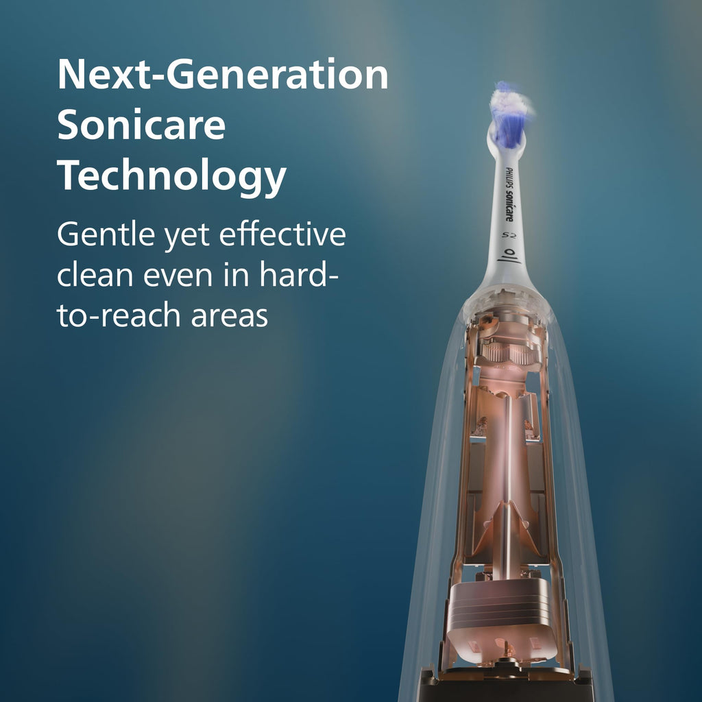 Philips Sonicare 7100 Electric Toothbrush, Sonic Toothbrush with App, 4 Brushing Modes and 3 Intensity Levels, Pressure Alert, EasyStart, SmarTimer, Navy Blue, Model HX7421/08 [No Box] - Damaged Box