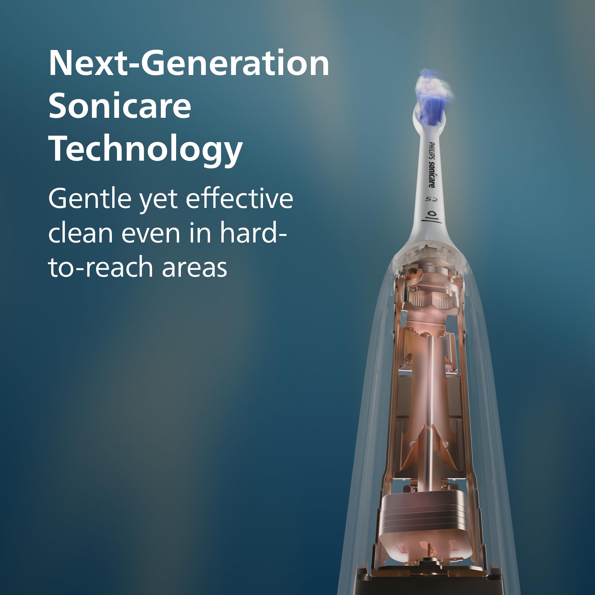 Philips Sonicare 7100 Electric Toothbrush, Sonic Toothbrush with App, 4 Brushing Modes and 3 Intensity Levels, Pressure Alert, EasyStart, SmarTimer, Navy Blue, Model HX7421/08 [No Box] - Damaged Box
