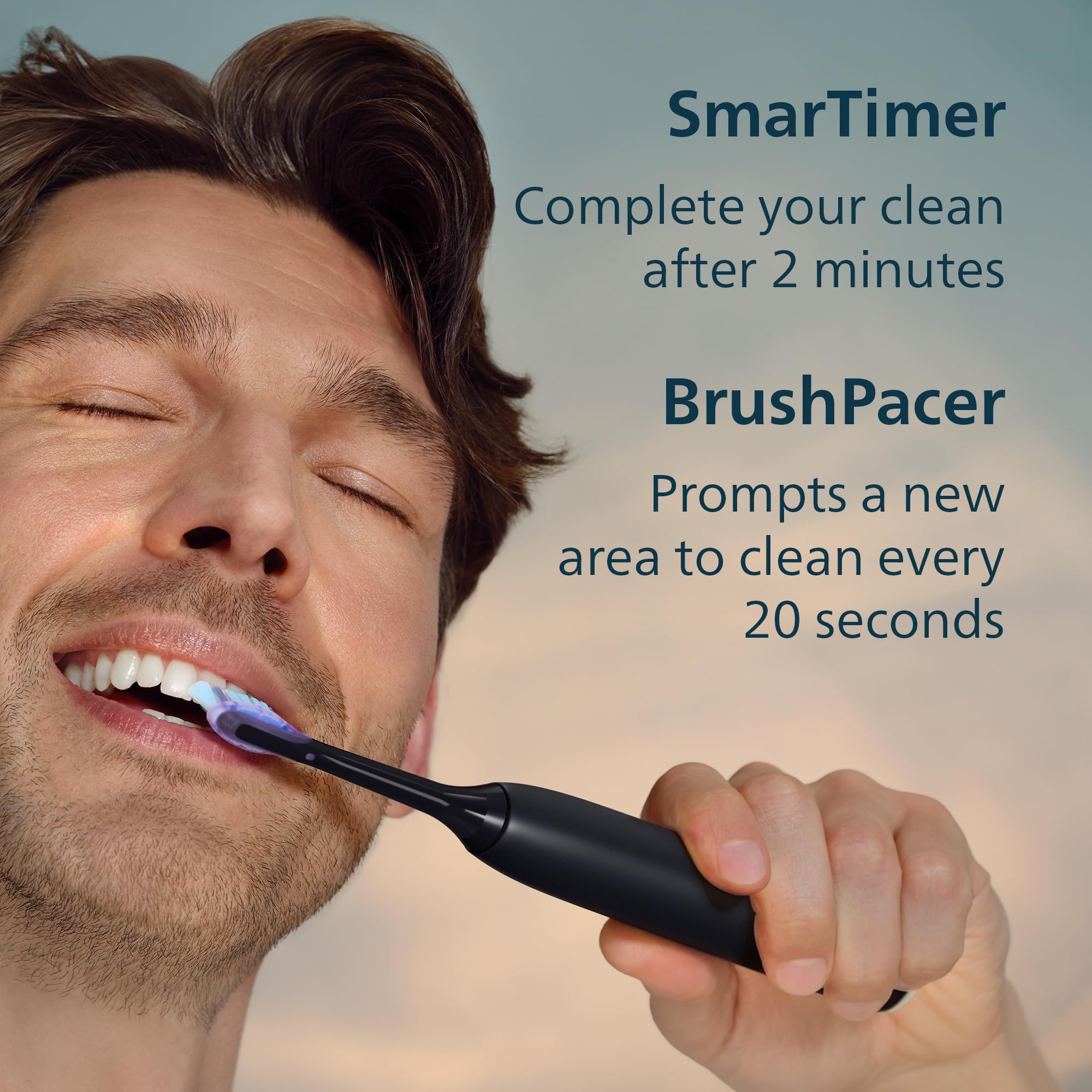 Philips Sonicare 7100 Electric Toothbrush, Sonic Toothbrush with App, 4 Brushing Modes and 3 Intensity Levels, Pressure Alert, EasyStart, SmarTimer, Navy Blue, Model HX7421/08 [No Box] - Damaged Box