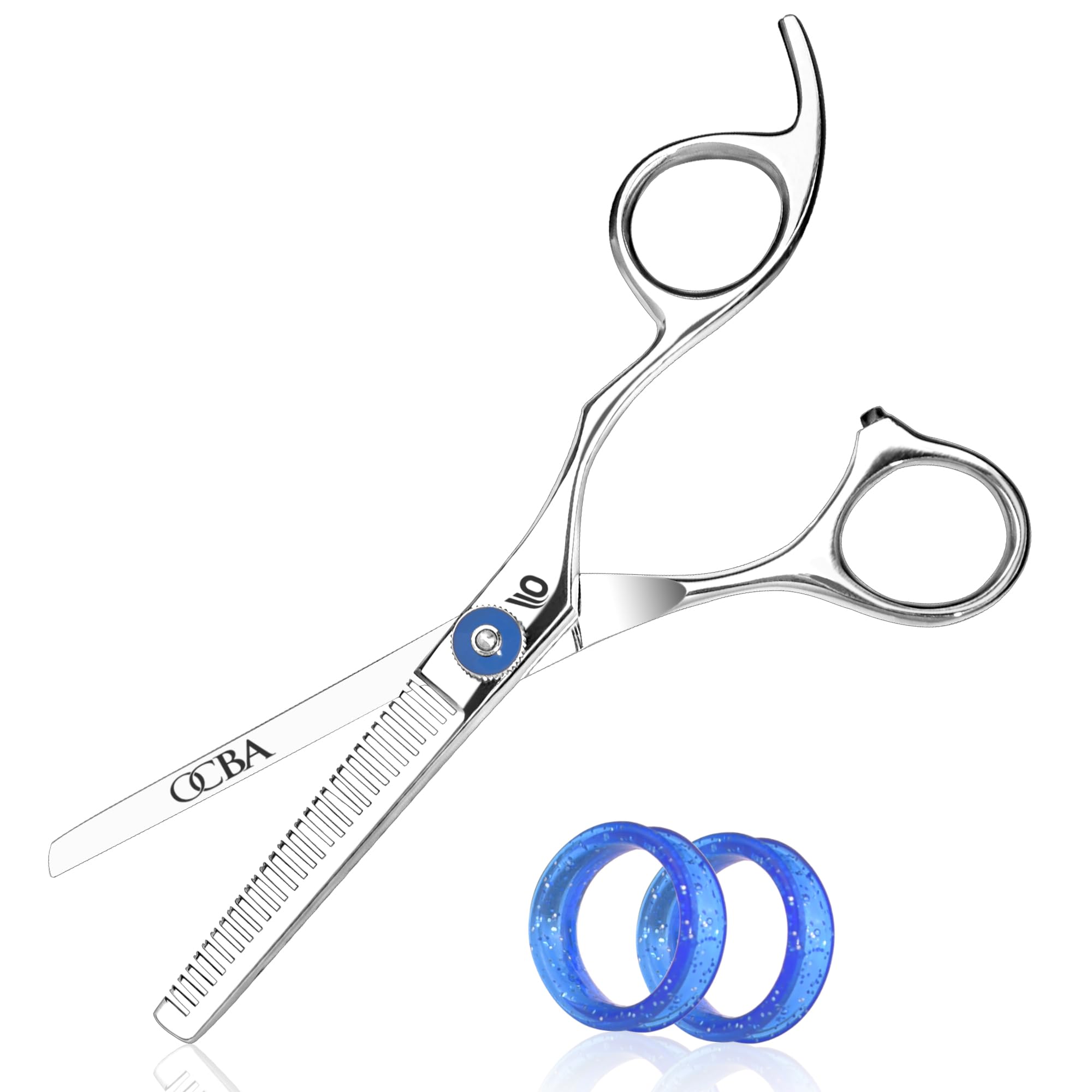 OCBA Professional Hairdressing Scissor Sharp Hair Cutting Scissors for Barbers Hairdressers & Stylists Beard & Haircut Scissors for Men & Women (Classic Black Set) - Damaged Box