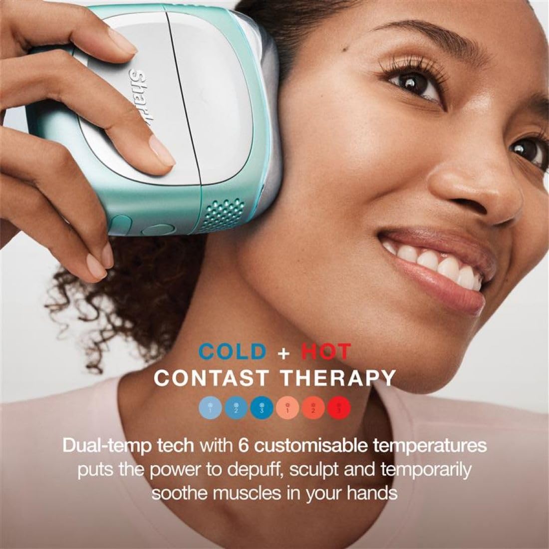 Shark DePuffi FH220UKTL Hot + Cold Contrast Therapy Tool - 6 Temp Levels, Teal - Face Depuff & Soothe - Like New
