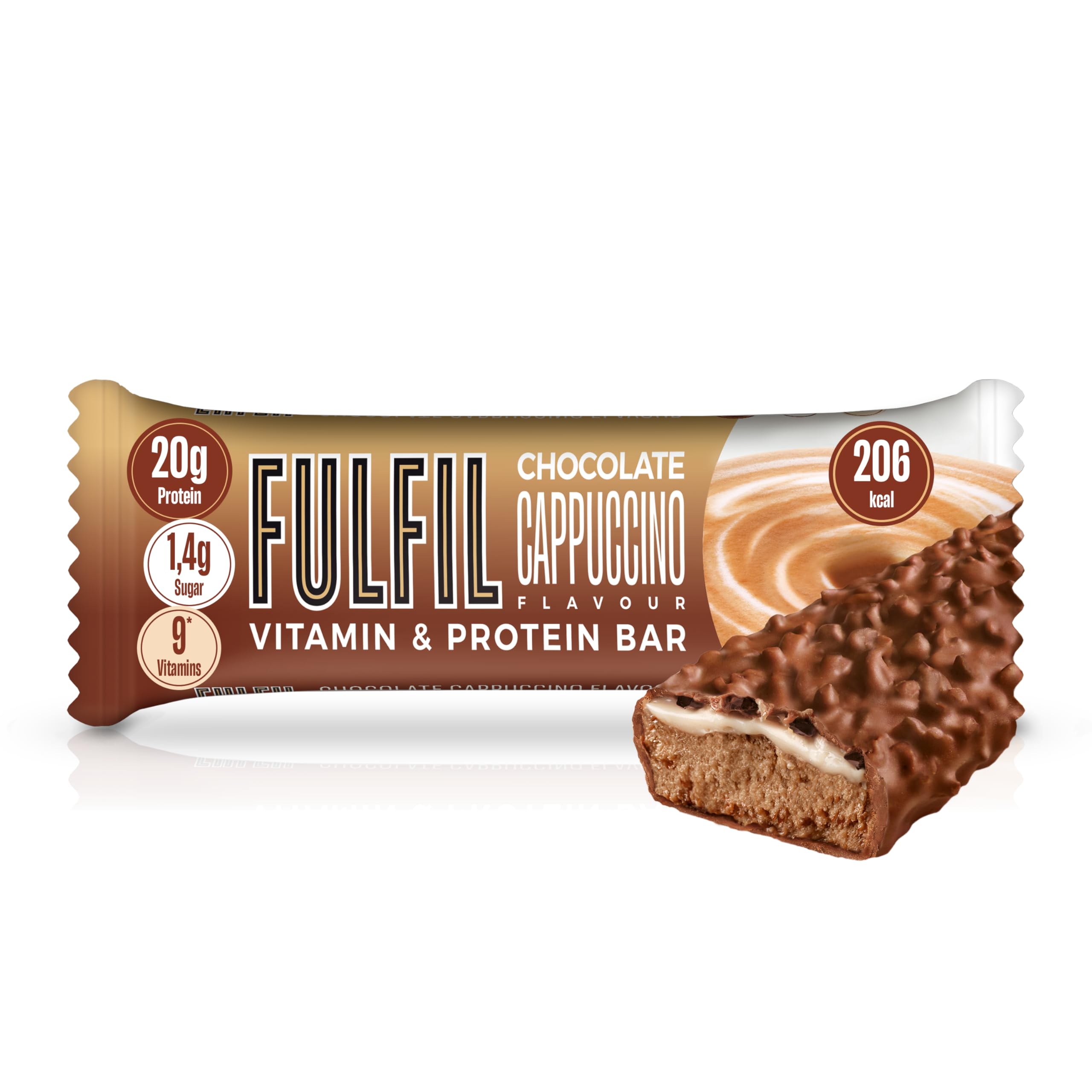 FULFIL Vitamin and Protein Bars, Chocolate Cappuccino Flavour, 15 x 55g - BBE 04/2026