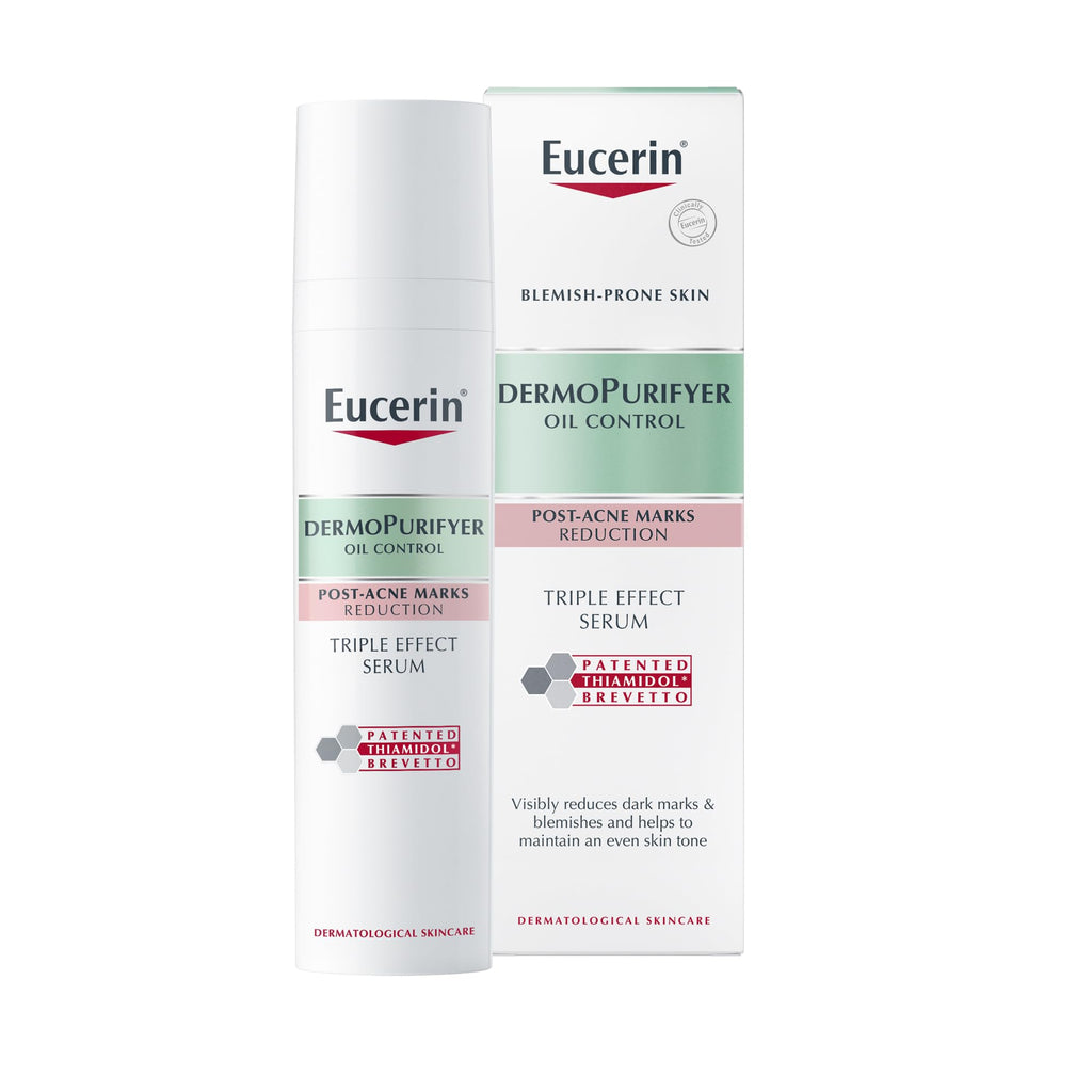 Eucerin DermoPurifyer Triple Effect Serum 40ml, Post Acne Treatment for Blemish-Prone Skincare, Reduces Hyperpigmentation Spots, Controls Shine and Prevents New Blemishes, with Salicylic Acid - Damaged Box