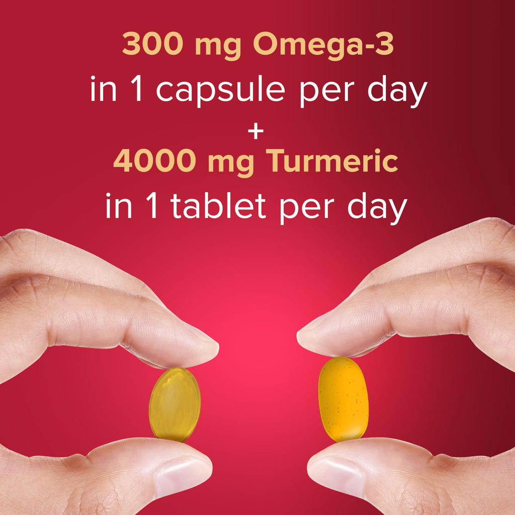 Seven Seas Omega-3 Fish Oil and Turmeric, Omega-3 Plus Vitamin D for Whole Body Healthplus, Duo Pack: 30 Capsules Plus 30 Tablets, 1 Month Supply - BBE 06/2026