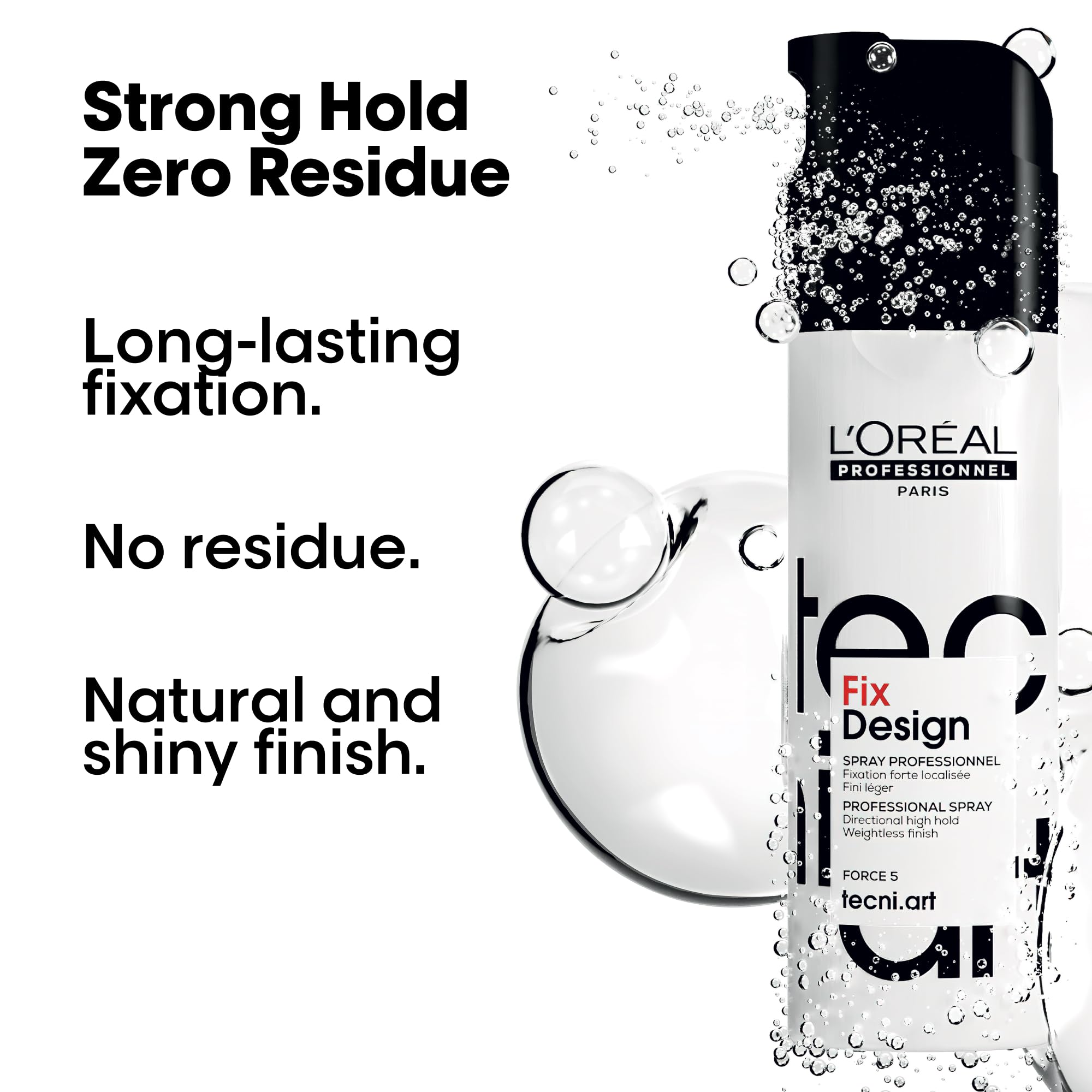 L'Or'eal Professionnel Tecni.ART Fix Design Strong Hold Hair Spray, Natural Looking Shiny Finish, No Residue, 200ml