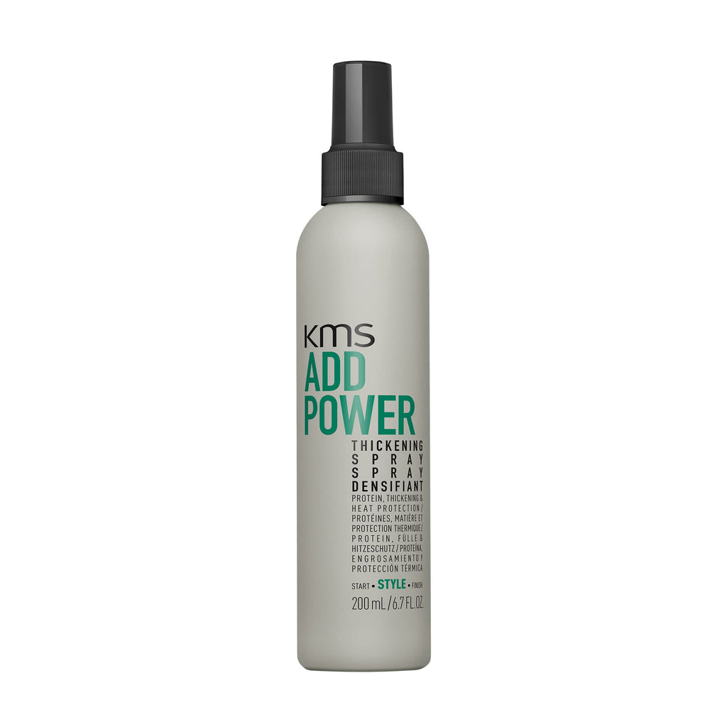 KMS AddPower Thickening Spray for Fine Hair - Instant Thickness & Lift, Heat Protection, Vegan, 200ml - Damaged Box