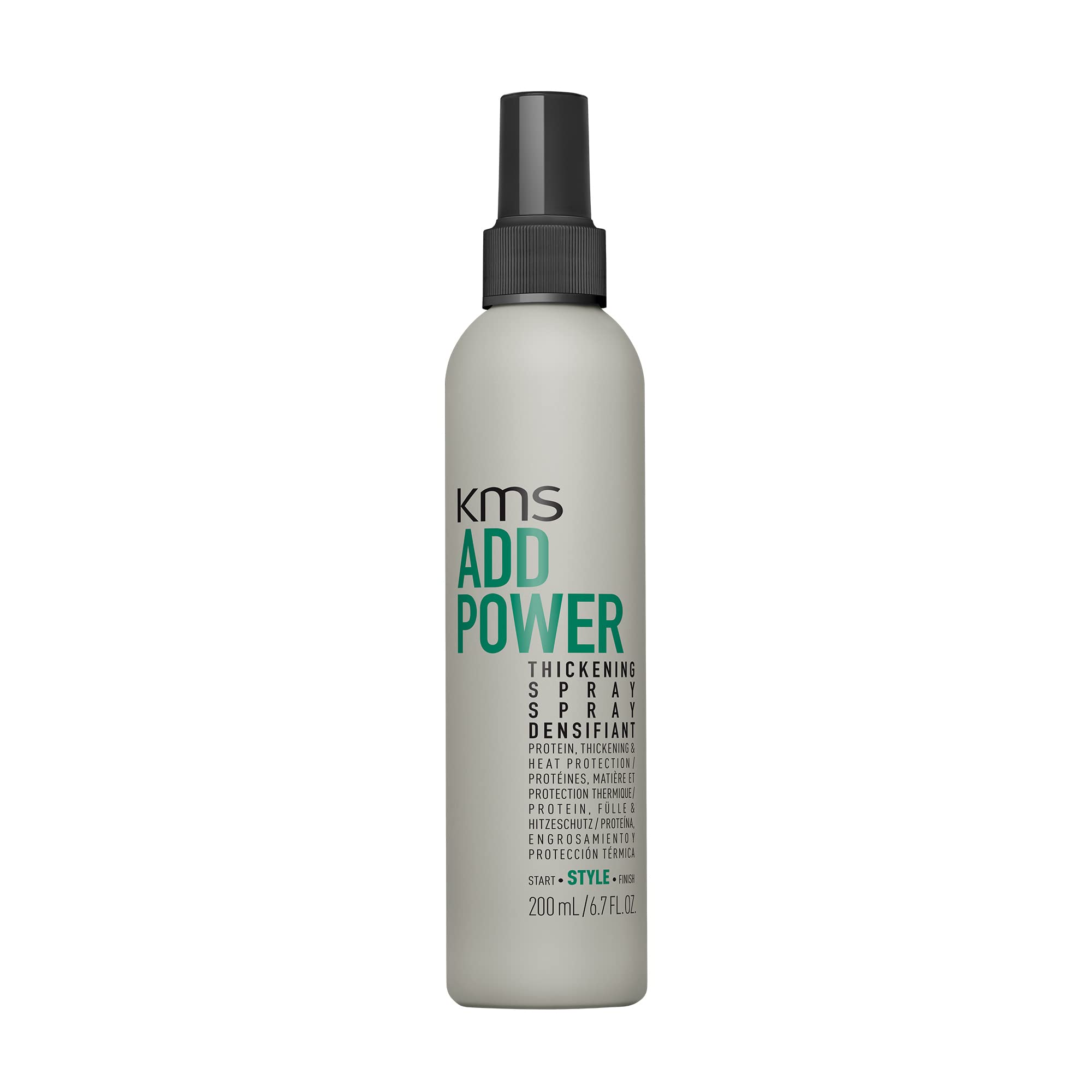 KMS AddPower Thickening Spray for Fine Hair - Instant Thickness & Lift, Heat Protection, Vegan, 200ml - Damaged Box