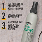 KMS AddPower Thickening Spray for Fine Hair - Instant Thickness & Lift, Heat Protection, Vegan, 200ml - Damaged Box