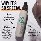 KMS AddPower Thickening Spray for Fine Hair - Instant Thickness & Lift, Heat Protection, Vegan, 200ml - Damaged Box