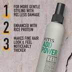 KMS AddPower Thickening Spray for Fine Hair - Instant Thickness & Lift, Heat Protection, Vegan, 200ml - Damaged Box