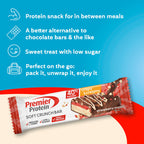 Premier Protein - Soft Crunch Bar 40 percent - Strawberry Yoghurt - 12x40g - Low Sugar - Low Carb - High Protein Bar - Palm Oil Free - Damaged Box - BBE 05/2026