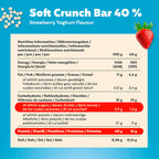 Premier Protein - Soft Crunch Bar 40 percent - Strawberry Yoghurt - 12x40g - Low Sugar - Low Carb - High Protein Bar - Palm Oil Free - Damaged Box - BBE 05/2026