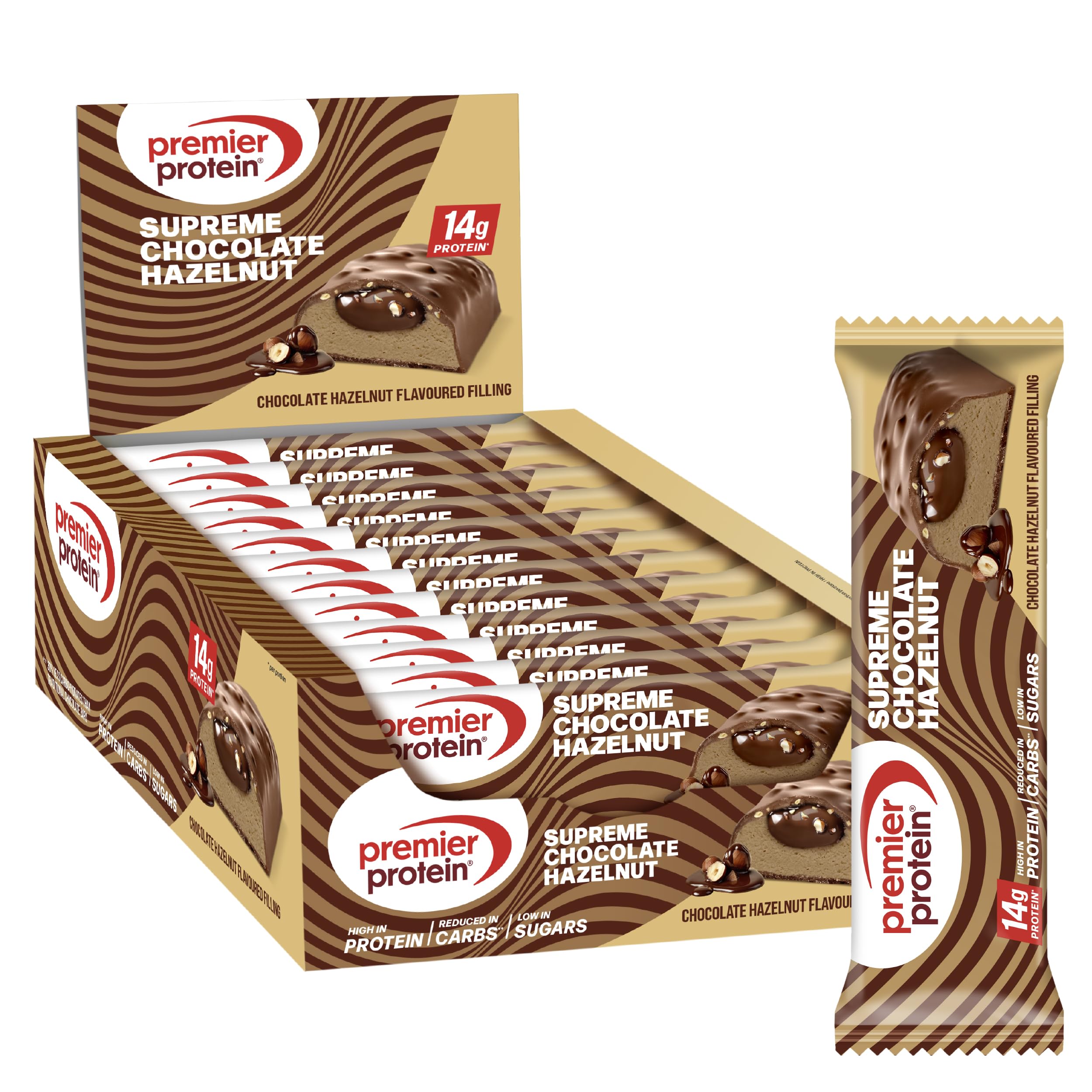 Premier Protein - Soft Crunch Bar 40 percent - Strawberry Yoghurt - 12x40g - Low Sugar - Low Carb - High Protein Bar - Palm Oil Free - Damaged Box - BBE 05/2026