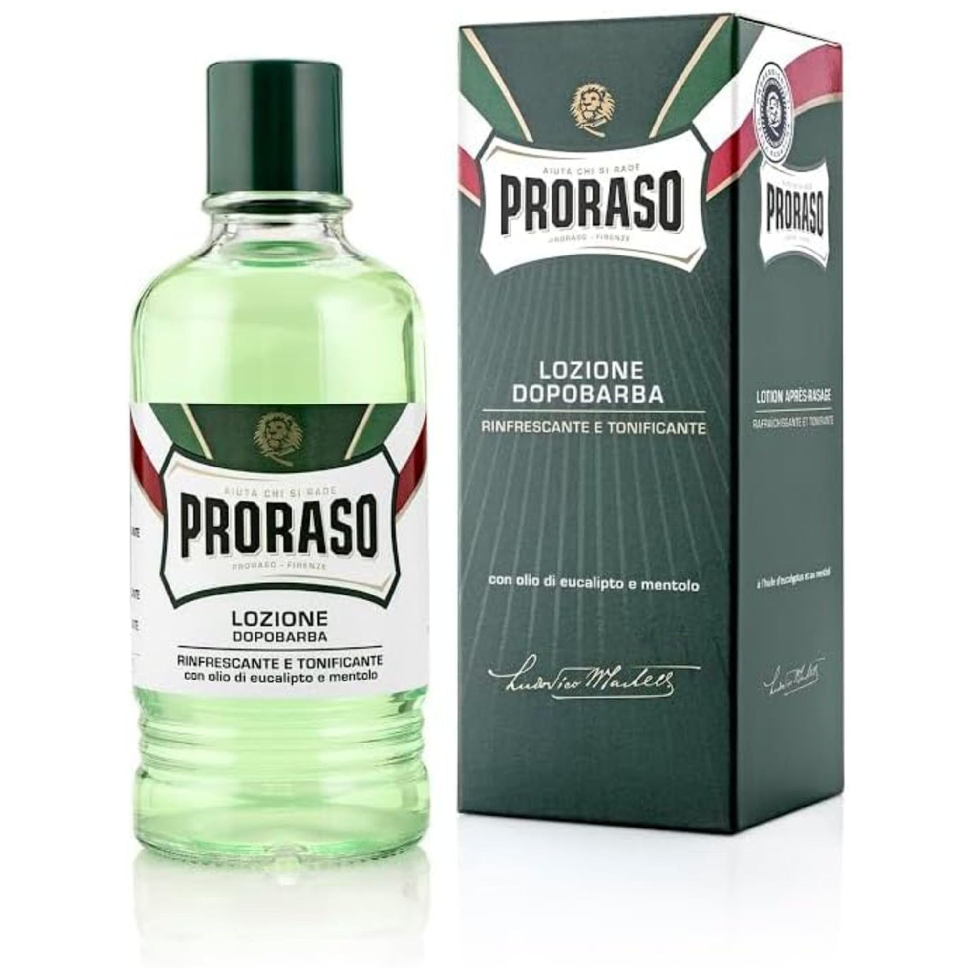 Proraso Professional Aftershave Lotion Refreshing, 400ml, Men's Aftershave with Eucalyptus Oil & Menthol, Helps Restore Skin Comfort, Made in Italy - Damaged Box