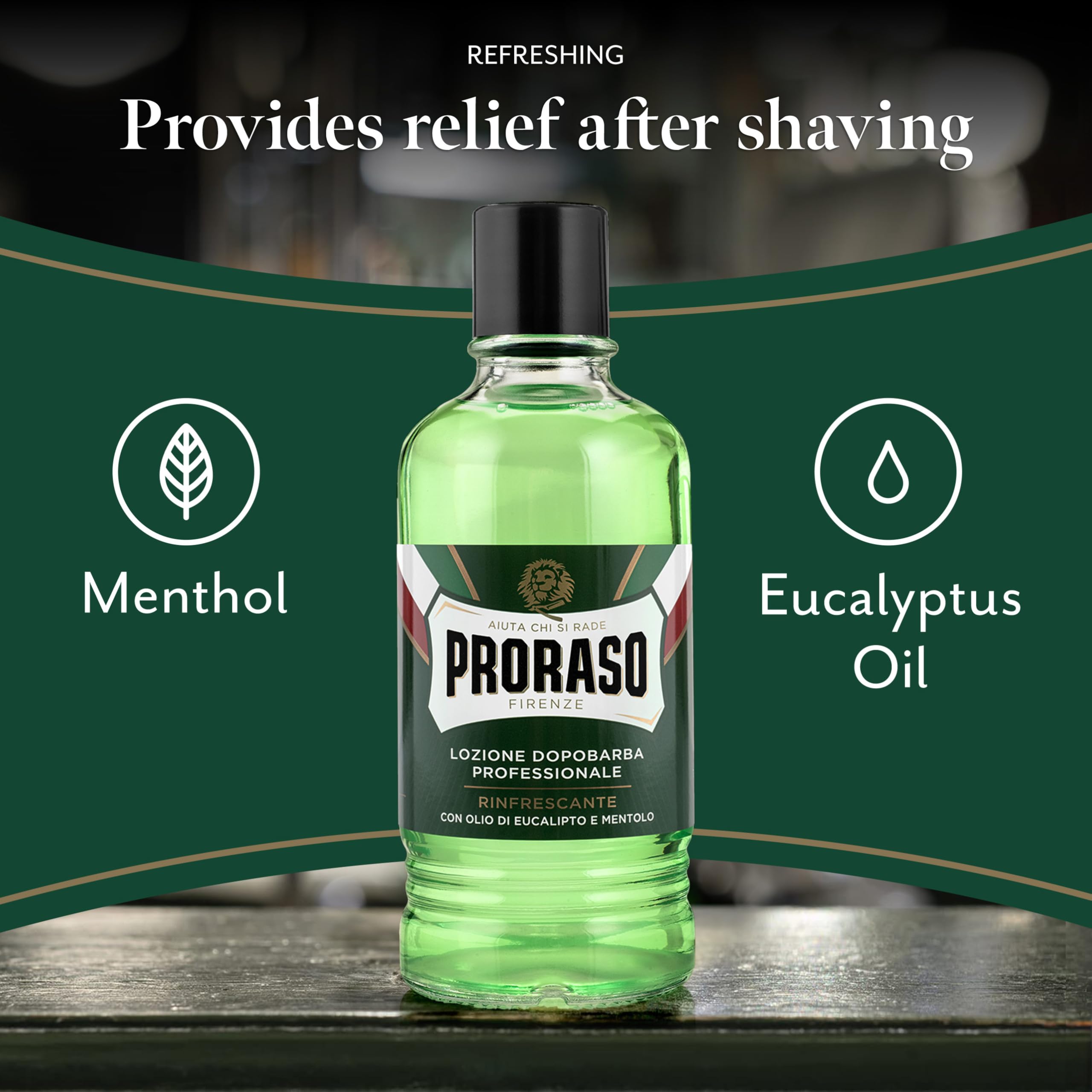 Proraso Professional Aftershave Lotion Refreshing, 400ml, Men's Aftershave with Eucalyptus Oil & Menthol, Helps Restore Skin Comfort, Made in Italy - Damaged Box