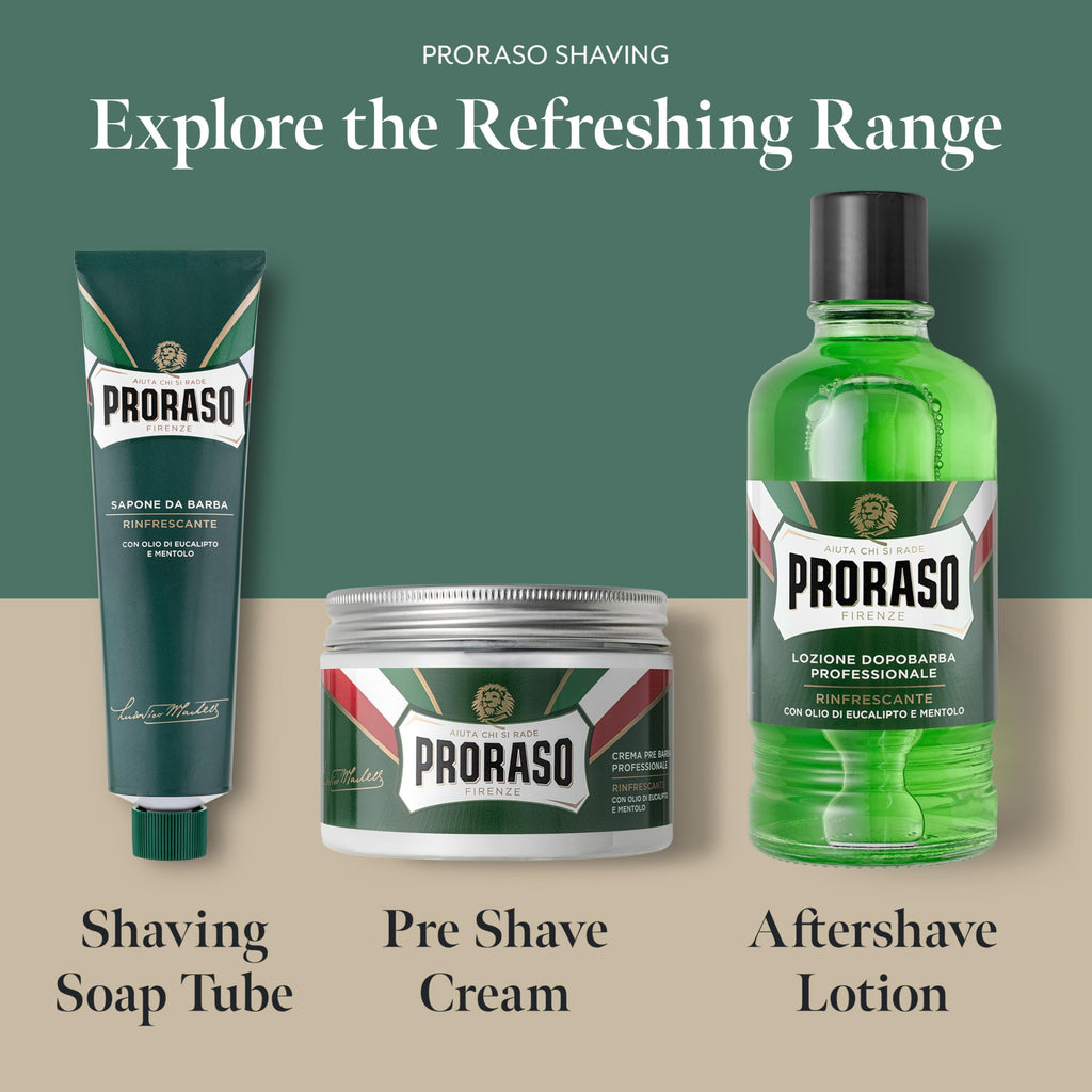 Proraso Professional Aftershave Lotion Refreshing, 400ml, Men's Aftershave with Eucalyptus Oil & Menthol, Helps Restore Skin Comfort, Made in Italy - Damaged Box