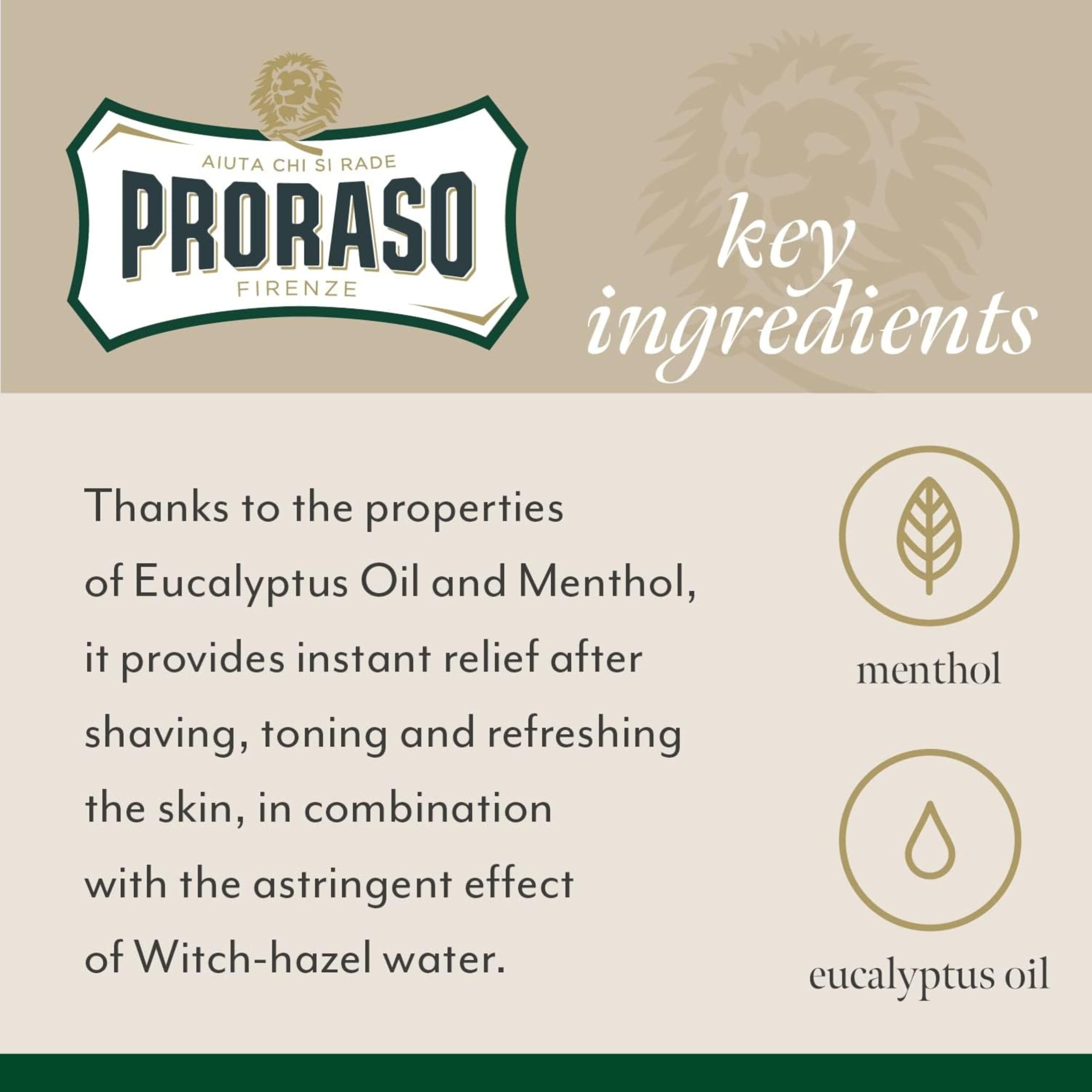 Proraso Professional Aftershave Lotion Refreshing, 400ml, Men's Aftershave with Eucalyptus Oil & Menthol, Helps Restore Skin Comfort, Made in Italy - Damaged Box