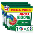 Ariel The Big One PODS Laundry Capsules 69 Washes - Original Scent, 2X Stain & Odour Removal, Cold Wash - Damaged Box