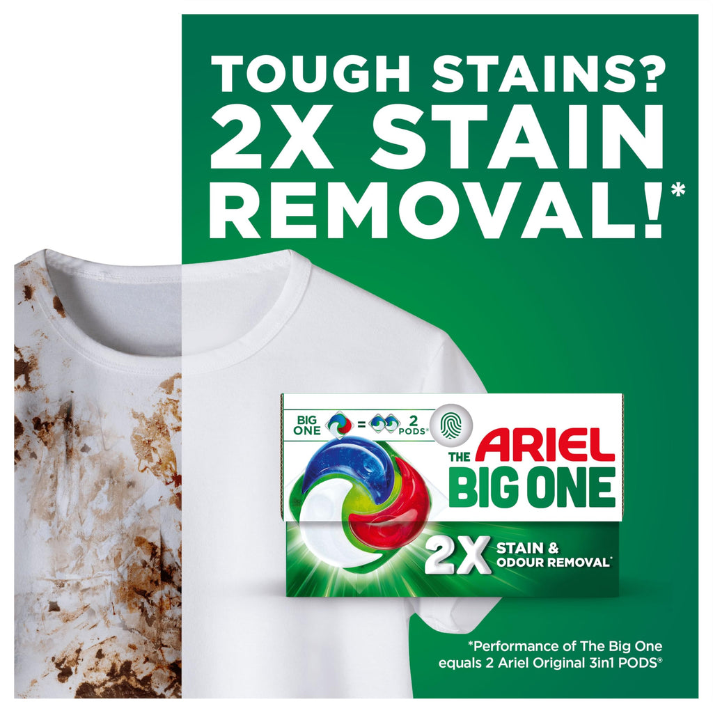 Ariel The Big One PODS Laundry Capsules 69 Washes - Original Scent, 2X Stain & Odour Removal, Cold Wash - Damaged Box