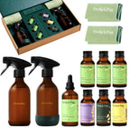 Purdy & Figg | Counter Clean Mixed Refill Kit | All-Purpose Cleaning Spray with Organic Essential Oils | Natural & Non-Toxic | Home & Kitchen Countertops | Citrus/Patchouli & Cedarwood/Vetiver Scents