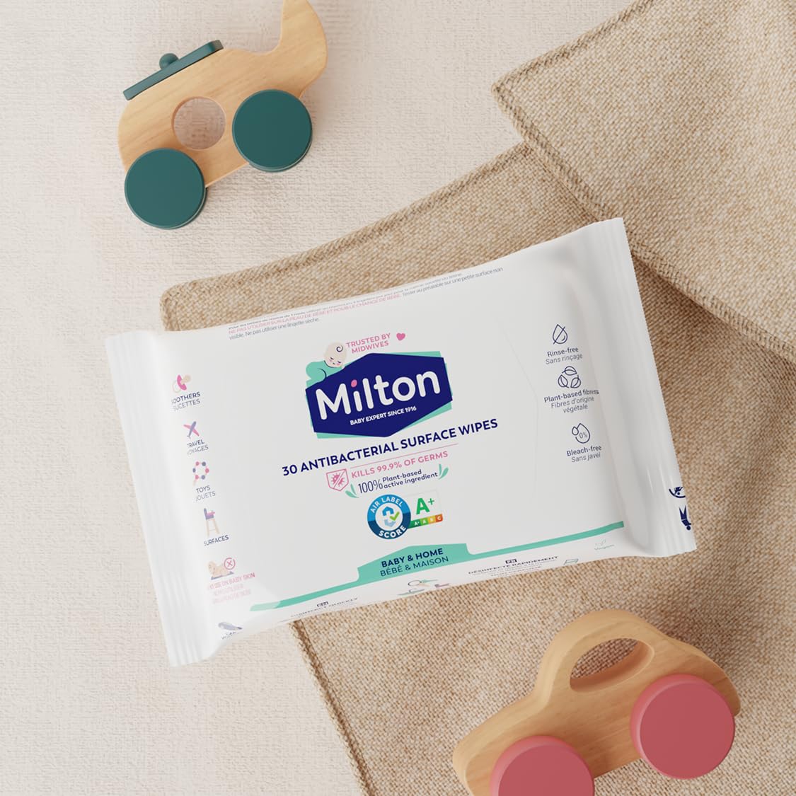 Milton Antibacterial Surface Wipes 30 Wipes - 7 packs