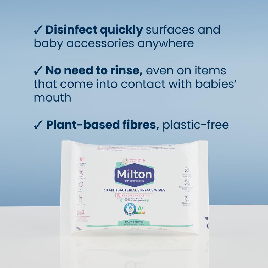 Milton Antibacterial Surface Wipes 30 Wipes - 7 packs