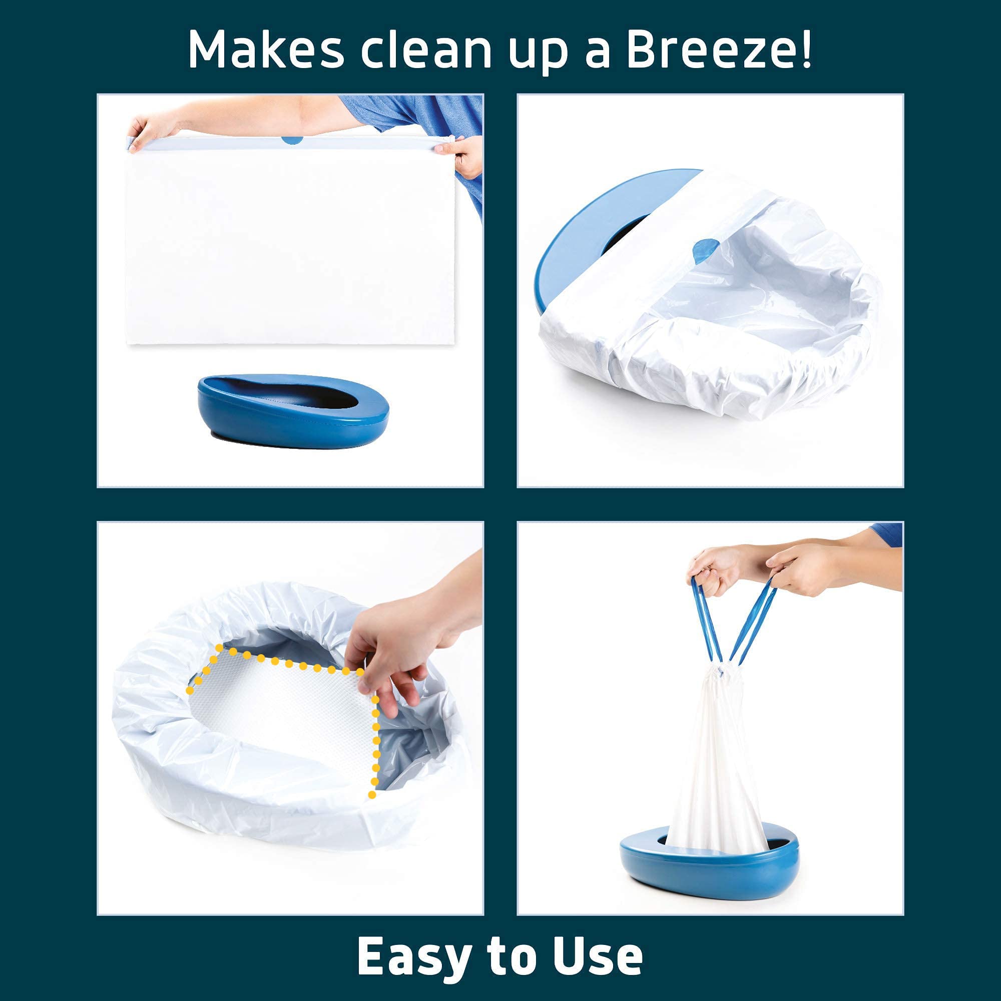 Lunderg Bedpan Liners with Lemon Scented Super Absorbent Pads - Value Pack 30 Count - Medical Grade & Universal Fit - Bed Pans for Females, Elderly Men and Women - Make Life so Much Easier