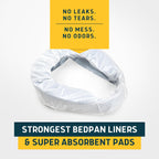 Lunderg Bedpan Liners with Lemon Scented Super Absorbent Pads - Value Pack 30 Count - Medical Grade & Universal Fit - Bed Pans for Females, Elderly Men and Women - Make Life so Much Easier