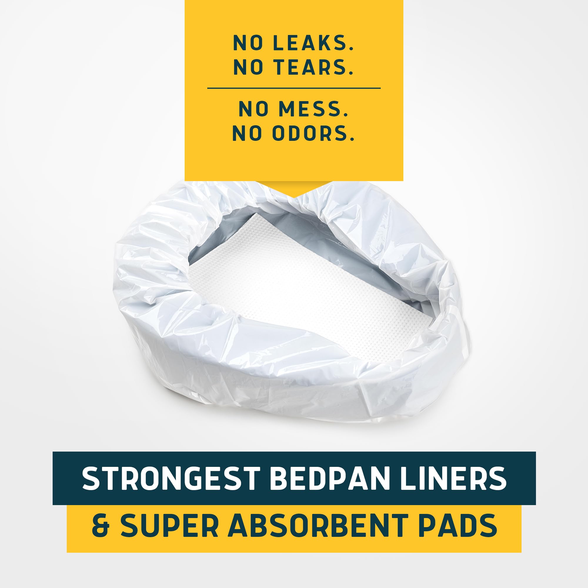 Lunderg Bedpan Liners with Lemon Scented Super Absorbent Pads - Value Pack 30 Count - Medical Grade & Universal Fit - Bed Pans for Females, Elderly Men and Women - Make Life so Much Easier