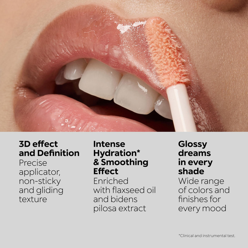 KIKO Milano 3D Hydra Lipgloss 32 I Hydrating Lip Gloss for Plumped 3D Shine, Non-Sticky Lipstick Gloss with Wand Applicator, Long Lasting Comfort, Professional Lip Products by KIKO Milano - Damaged Box