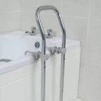 NRS Healthcare Height Adjustable Swedish Bath Rail - Chrome Plated Steel Grab Bar for Bathtub Safety & Support - Damaged Box