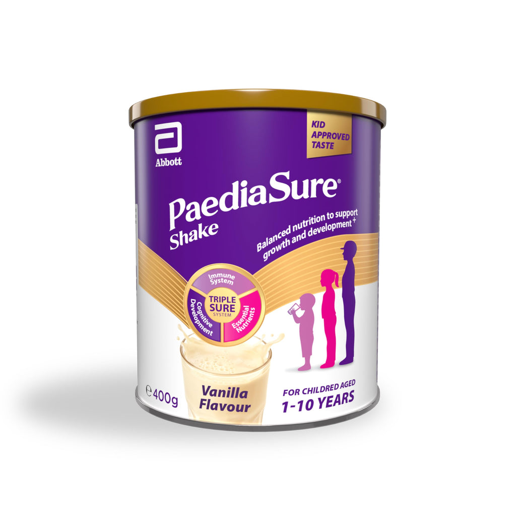 PaediaSure Shake - Vanilla Flavour - 400g - Balanced Nutritional Supplement Drink - Multivitamin for Kids - With Protein, Carbohydrates & Minerals - Supports Growth & Development - Vegetarian - BBE 08/2026