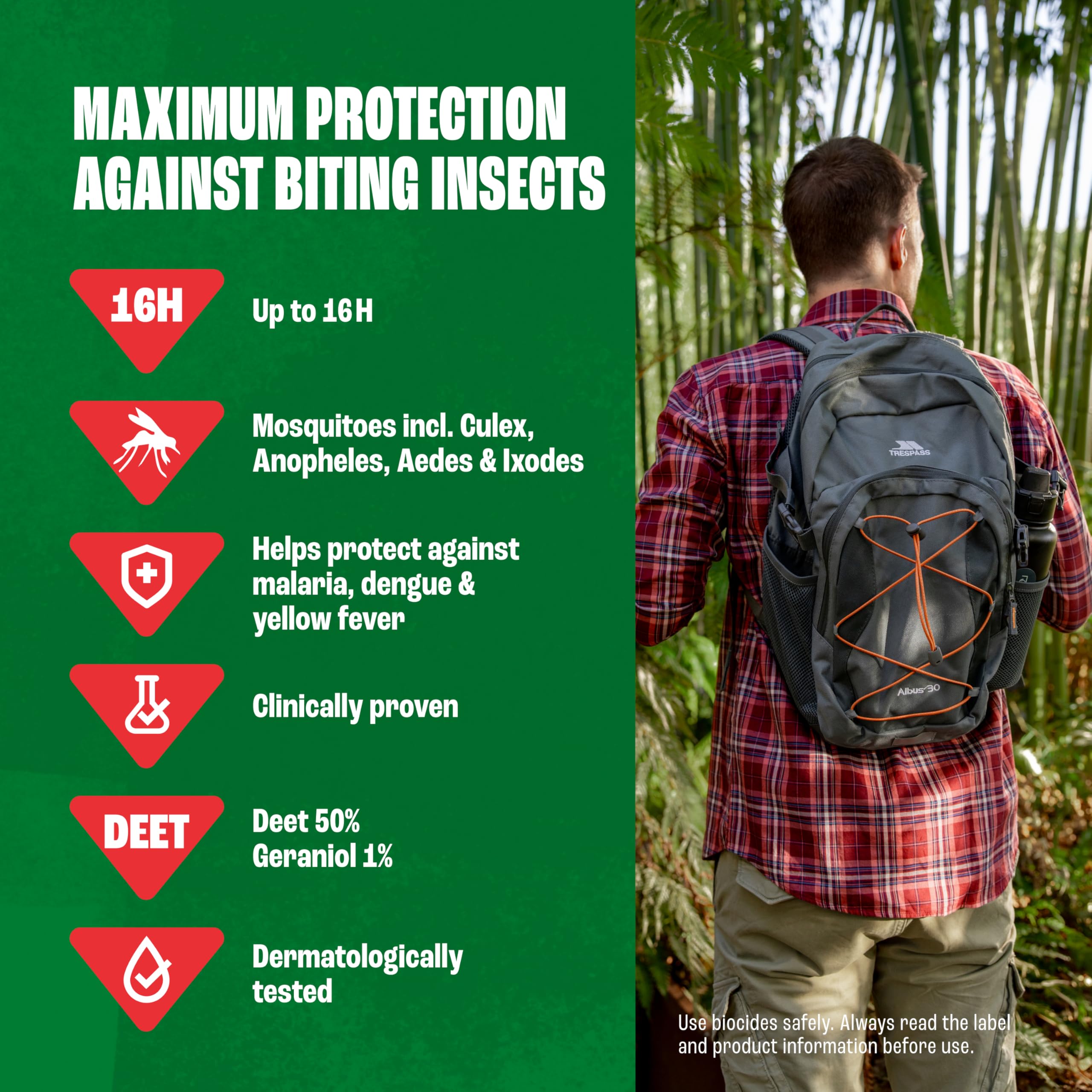 Jungle Formula Maximum Strength Insect Repellent Aerosol Spray (125ml - 50% DEET) - Up to 9 Hour Protection Against Mosquitoes, Ticks & Biting Insects - Mosquito Repellent for Travel & Domestic Use - Damaged Box - BBE 02/2029