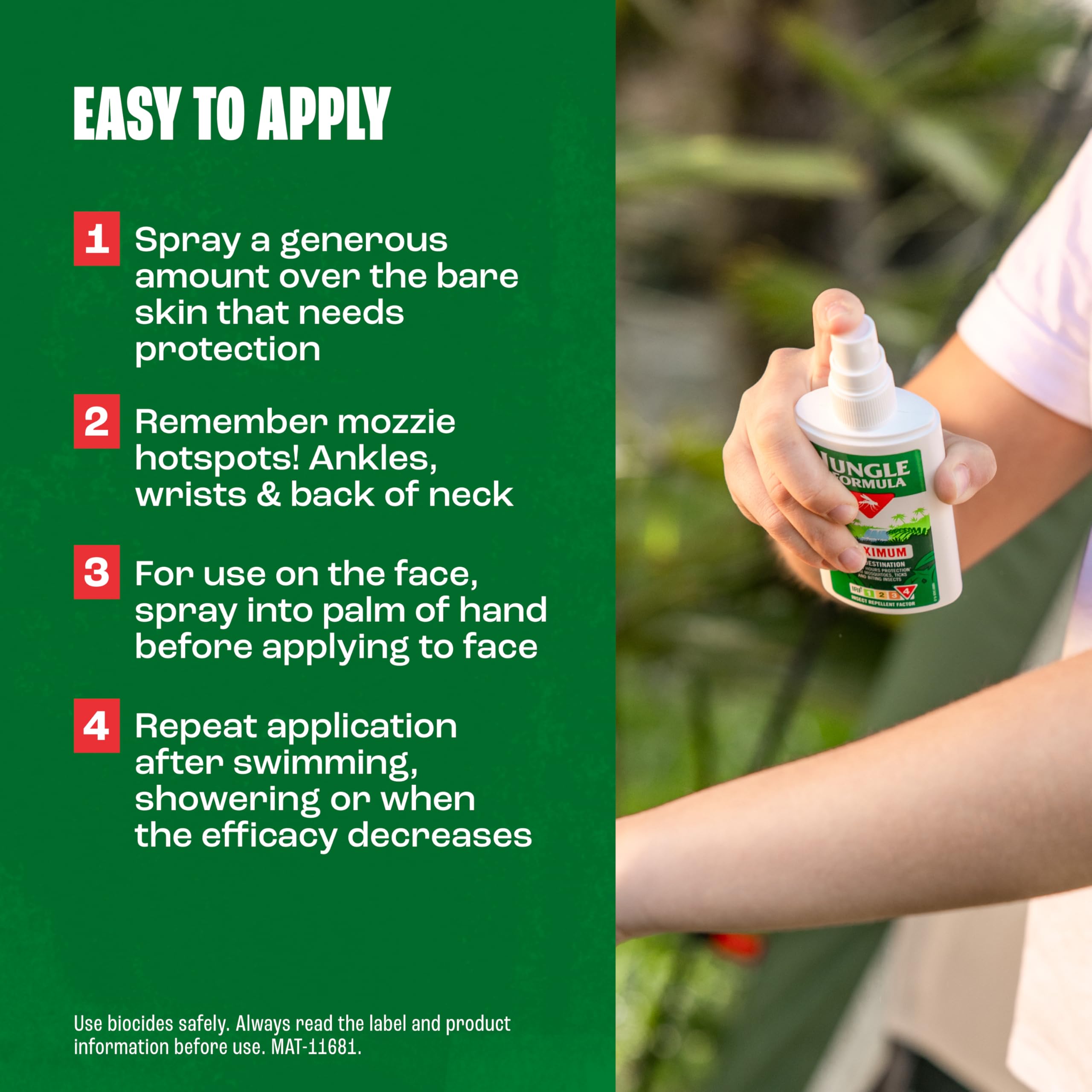 Jungle Formula Maximum Strength Insect Repellent Aerosol Spray (125ml - 50% DEET) - Up to 9 Hour Protection Against Mosquitoes, Ticks & Biting Insects - Mosquito Repellent for Travel & Domestic Use - Damaged Box - BBE 02/2029