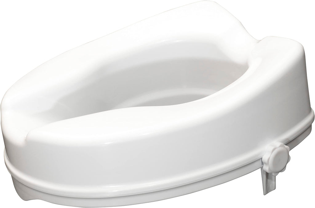 Aidapt Raised Toilet Seat - 150mm (6") Elevation - White - Easy Fit - Comfortable