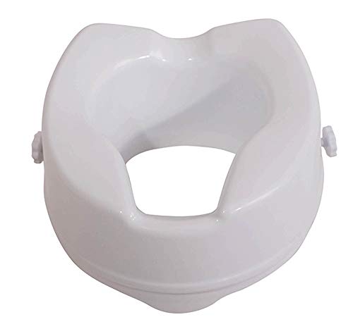 Aidapt Raised Toilet Seat - 150mm (6") Elevation - White - Easy Fit - Comfortable